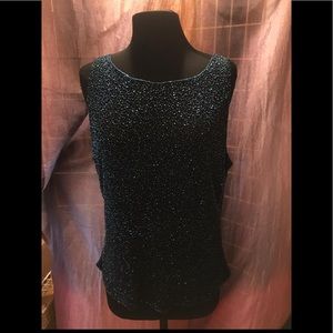 Stunning Sean Collection Beaded Sleeveless Top XL